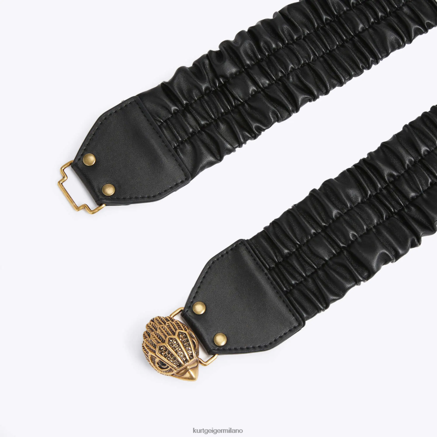 esso Kurt Geiger donne Cintura London Eagle elasticizzata 65 nero 8024FF567 | Accessori
