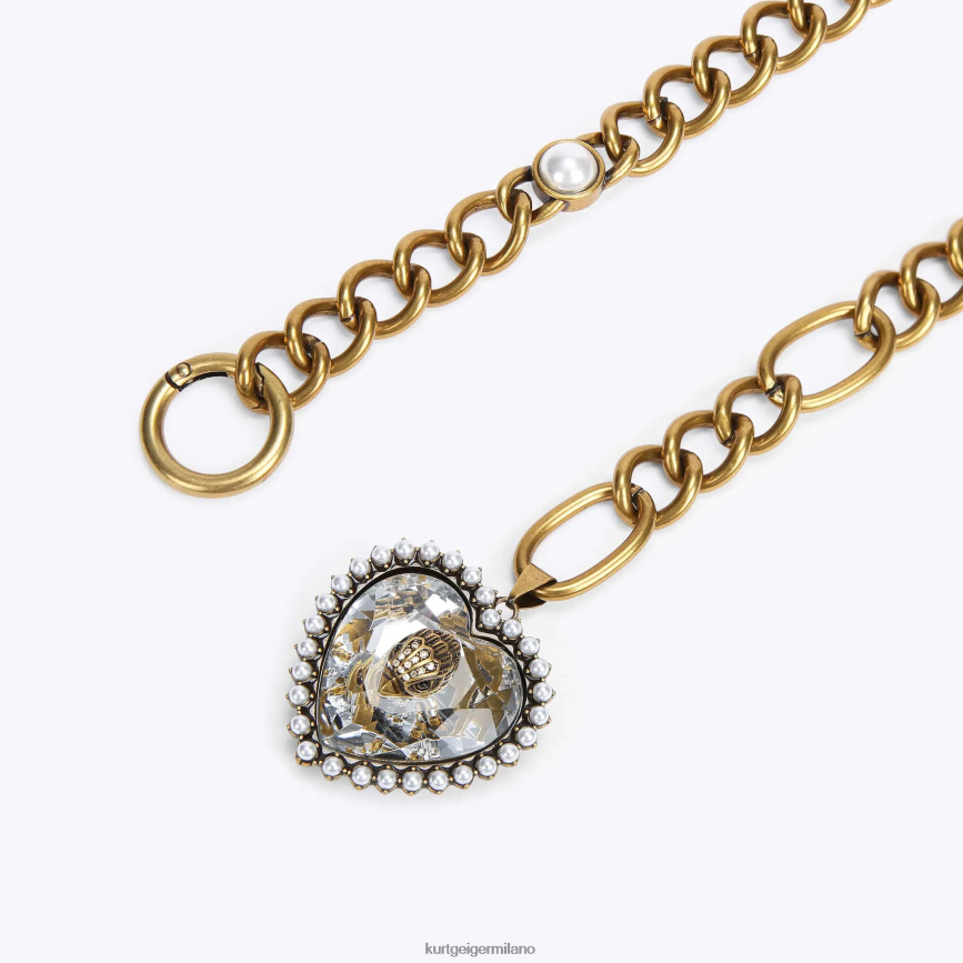 esso Kurt Geiger donne Cintura con catena a cuore London Eagle oro 8024FF501 | Accessori