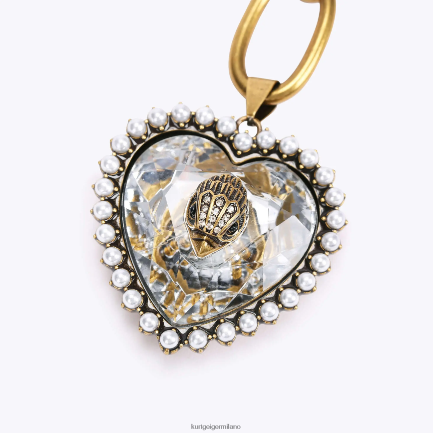 esso Kurt Geiger donne Cintura con catena a cuore London Eagle oro 8024FF501 | Accessori