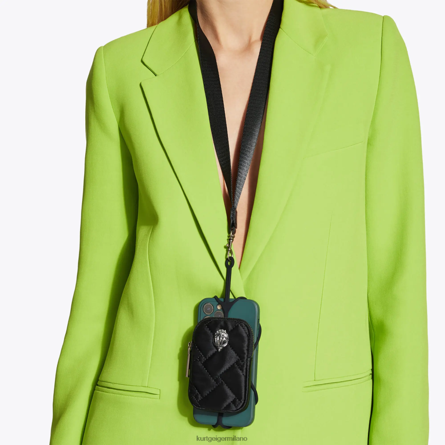 esso Kurt Geiger donne Porta cellulare London Eagle combinazione nera 8024FF537 | Accessori