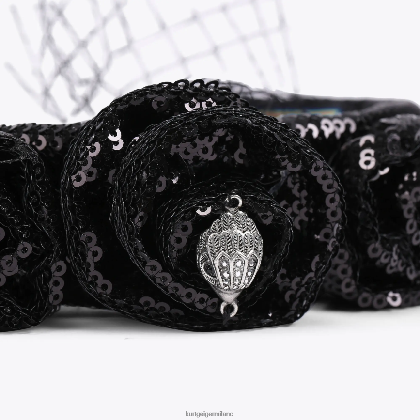 esso Kurt Geiger donne Fascia per capelli con paillettes London nero 8024FF518 | Accessori