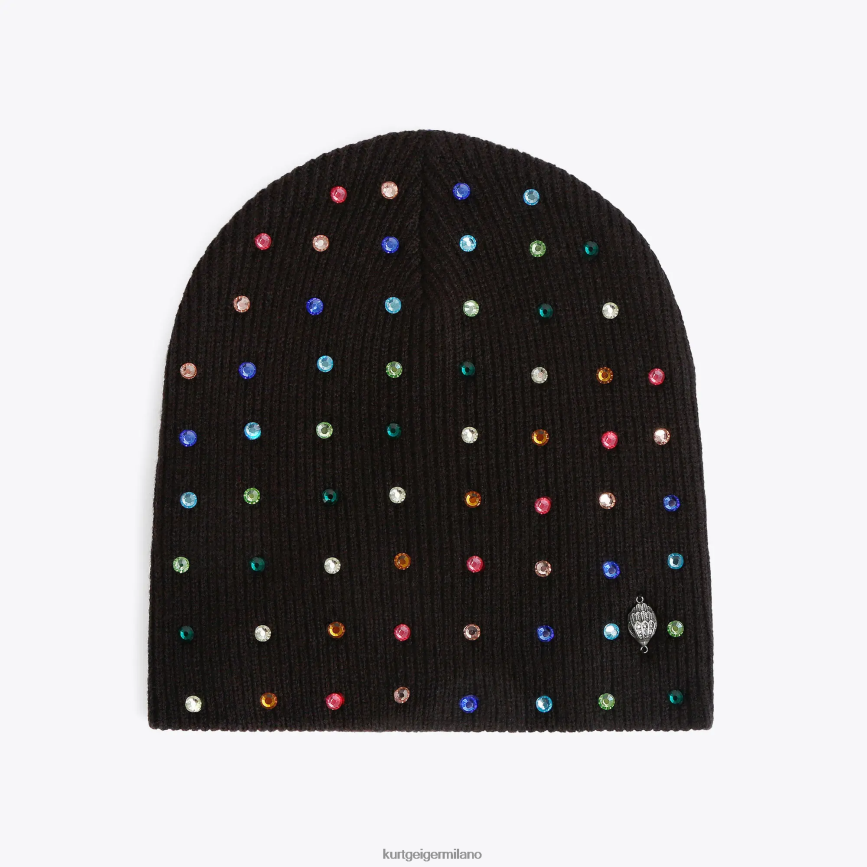 esso Kurt Geiger donne cappello di cristallo di Londra altro nero 8024FF522 | Accessori