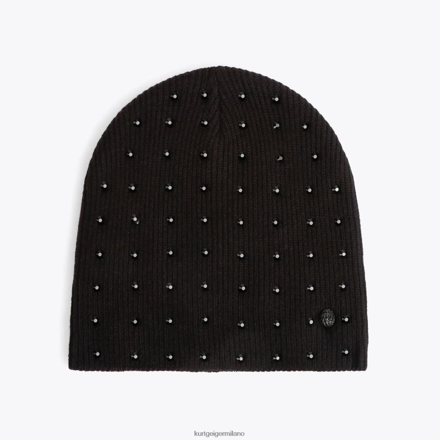 esso Kurt Geiger donne cappello di cristallo di Londra nero 8024FF521 | Accessori