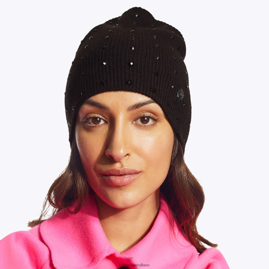 esso Kurt Geiger donne cappello di cristallo di Londra nero 8024FF521 | Accessori