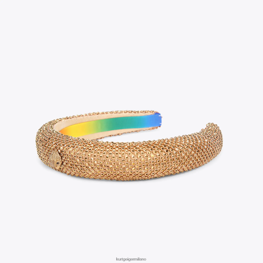esso Kurt Geiger donne fascia di cristallo di Londra oro 8024FF515 | Accessori