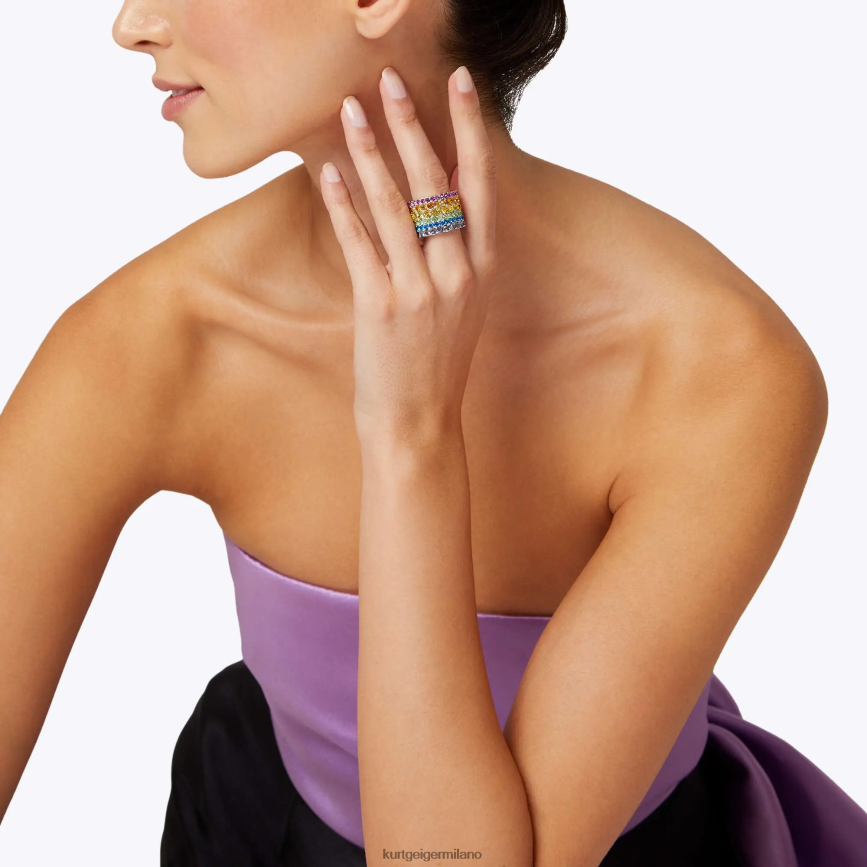 esso Kurt Geiger donne Anello multicristallo di Londra multi/altro 8024FF153 | Accessori