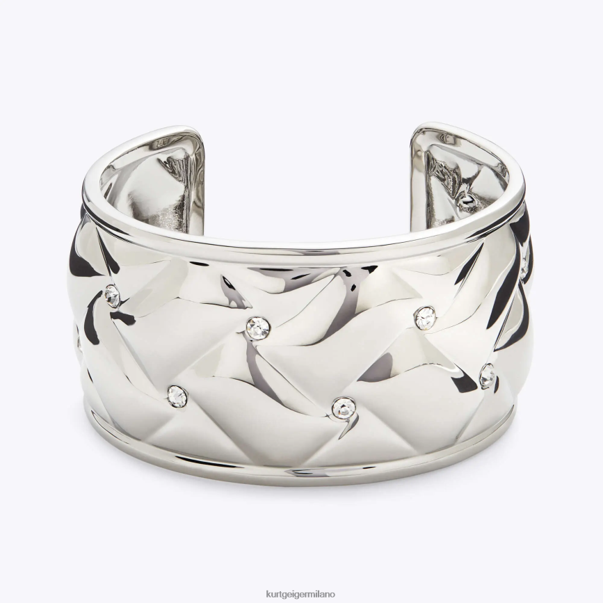 esso Kurt Geiger donne Bracciale London trapuntato in metallo XL argento 8024FF544 | Accessori