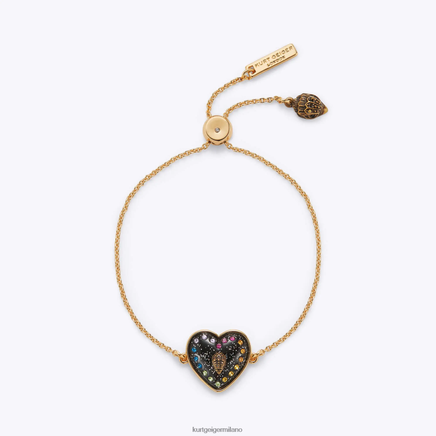esso Kurt Geiger donne Bracciale con cuore glitterato London combinazione nera 8024FF578 | Accessori