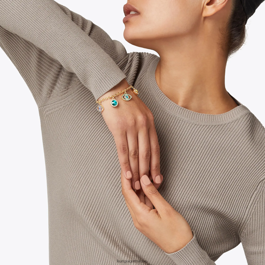 esso Kurt Geiger donne Bracciale in cristallo del malocchio di Londra oro 8024FF588 | Accessori