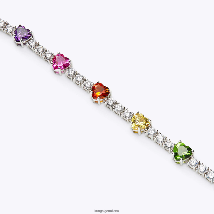esso Kurt Geiger donne Bracciale tennis London Hearts combinazione argento 8024FF551 | Accessori