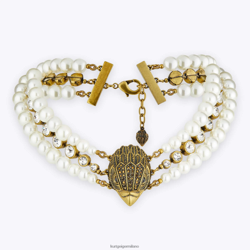 esso Kurt Geiger donne Collana London Eagle con perle XL bianco 8024FF571 | Accessori