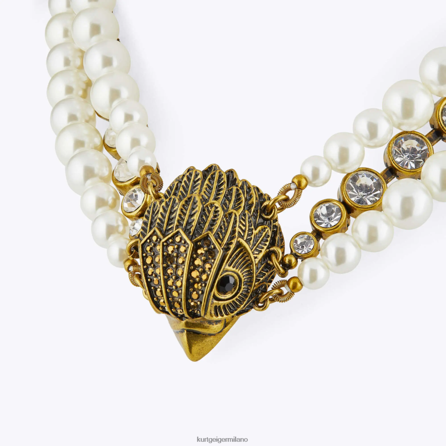 esso Kurt Geiger donne Collana London Eagle con perle XL bianco 8024FF571 | Accessori