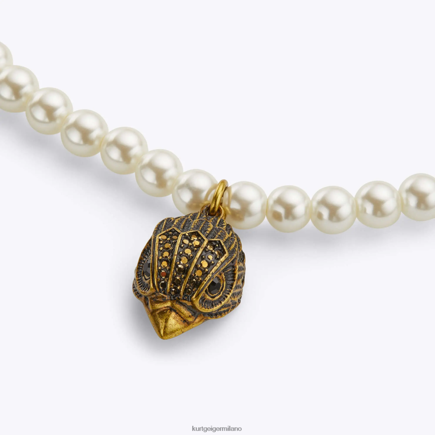 esso Kurt Geiger donne Collana di perle dell\'aquila di Londra bianco 8024FF570 | Accessori