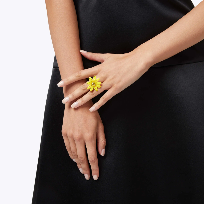 esso Kurt Geiger donne anello di cristallo della margherita di Londra giallo 8024FF531 | Accessori