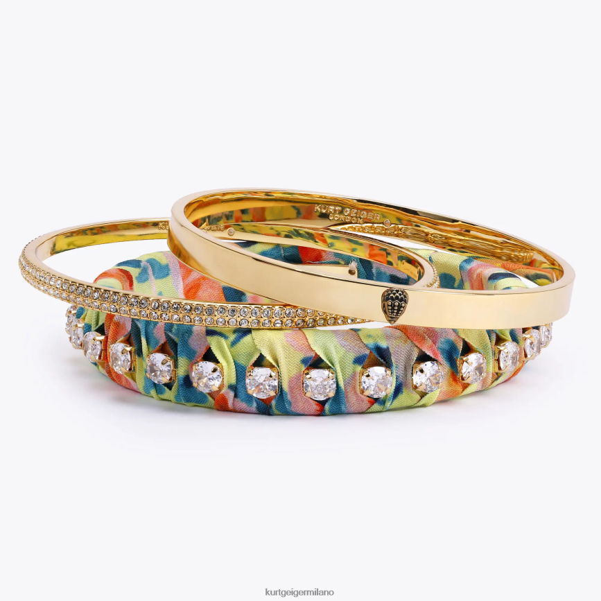 esso Kurt Geiger donne braccialetti tripli della sciarpa di Londra arancia 8024FF242 | Accessori