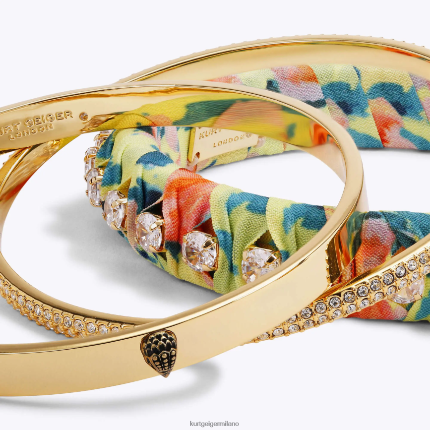 esso Kurt Geiger donne braccialetti tripli della sciarpa di Londra arancia 8024FF242 | Accessori