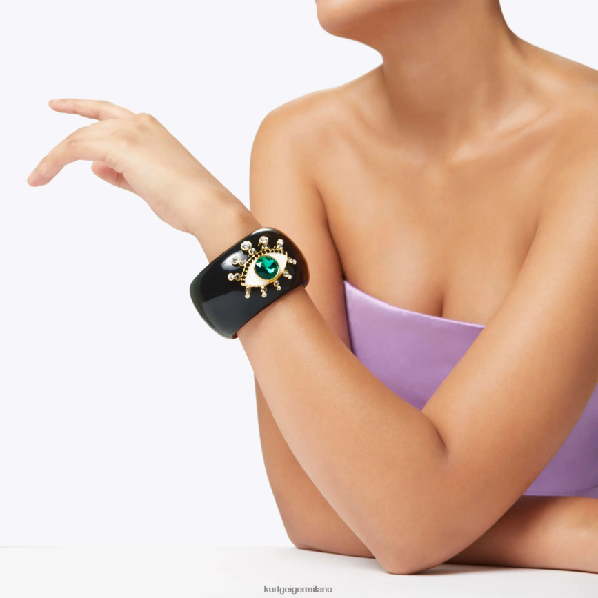 esso Kurt Geiger donne braccialetto del malocchio in resina londinese nero 8024FF579 | Accessori