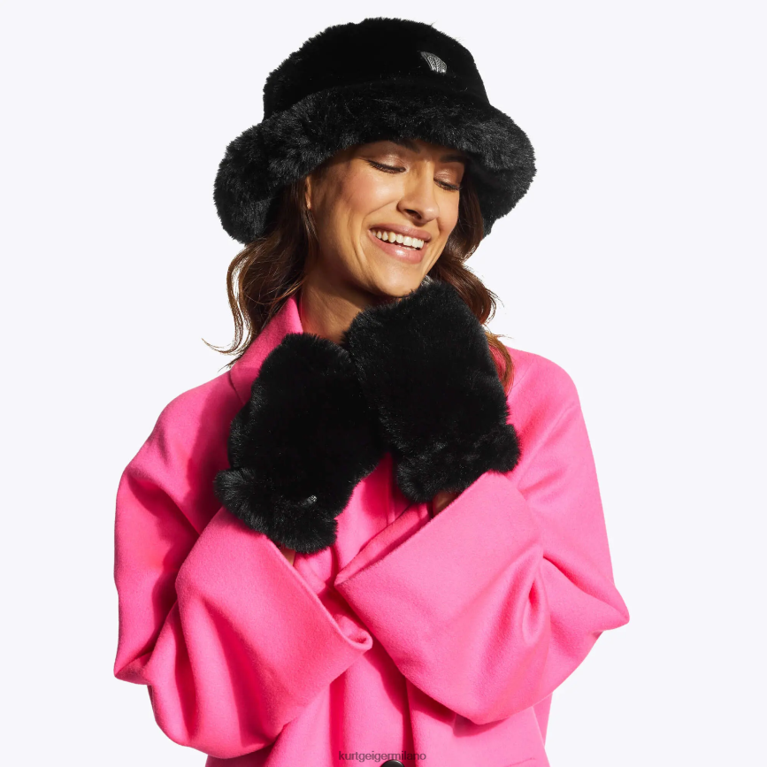 esso Kurt Geiger donne Guanti senza dita London Poppy nero 8024FF508 | Accessori