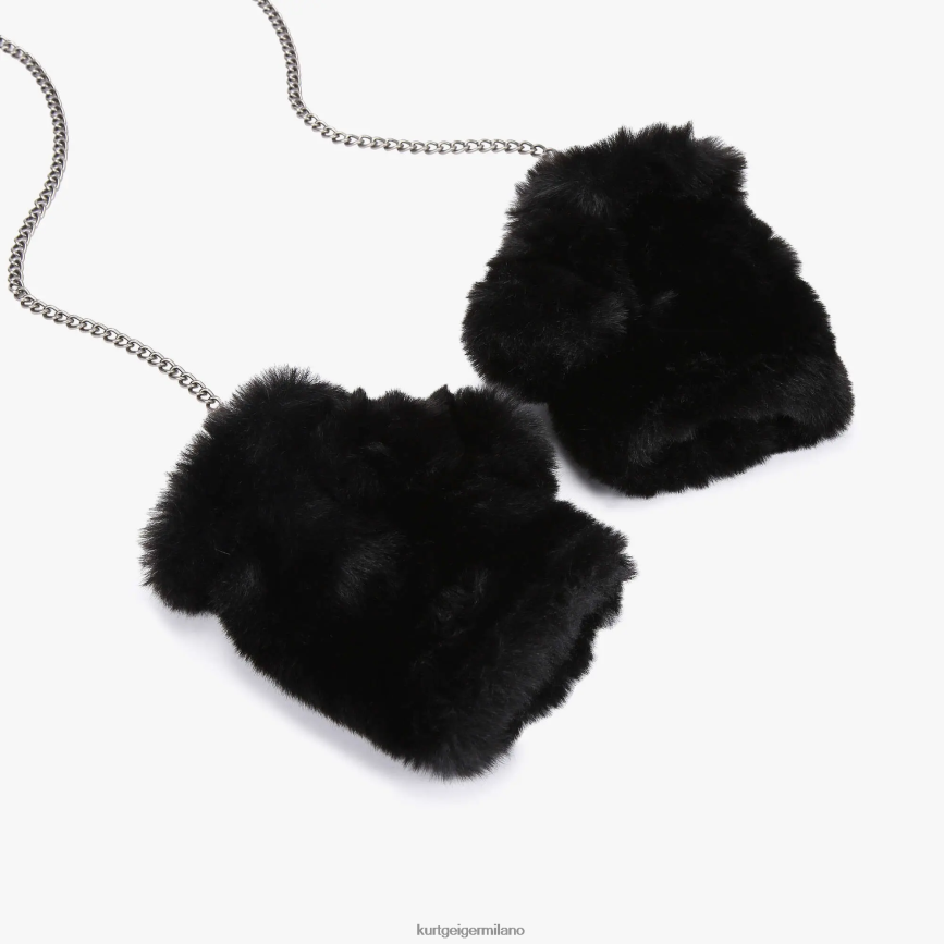 esso Kurt Geiger donne Guanti senza dita London Poppy nero 8024FF508 | Accessori