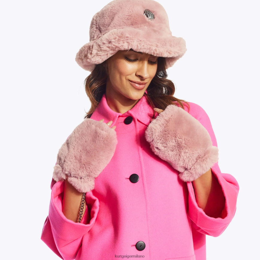 esso Kurt Geiger donne Guanti senza dita London Poppy rosa 8024FF509 | Accessori