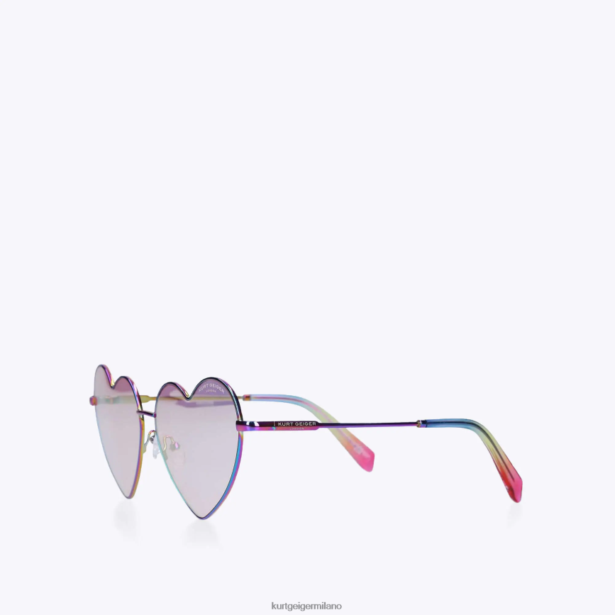 esso Kurt Geiger donne occhiali da sole London con cuore in metallo combinazione di metalli 8024FF467 | Accessori