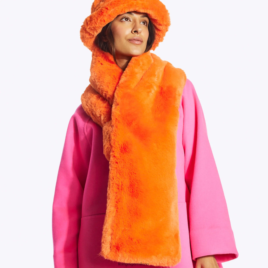 esso Kurt Geiger donne sciarpa con papavero londinese arancia 8024FF513 | Accessori