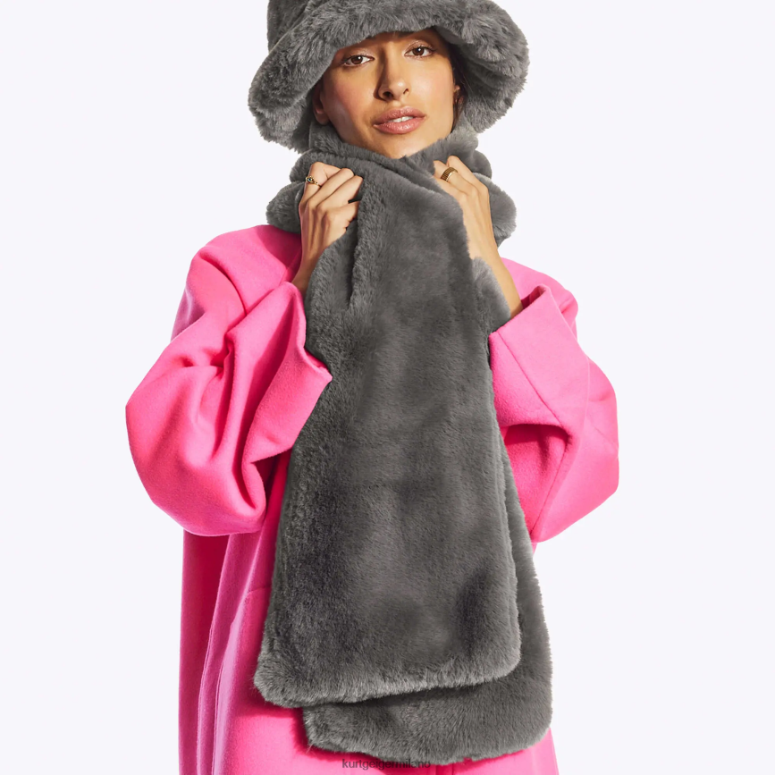 esso Kurt Geiger donne sciarpa con papavero londinese grigio 8024FF511 | Accessori