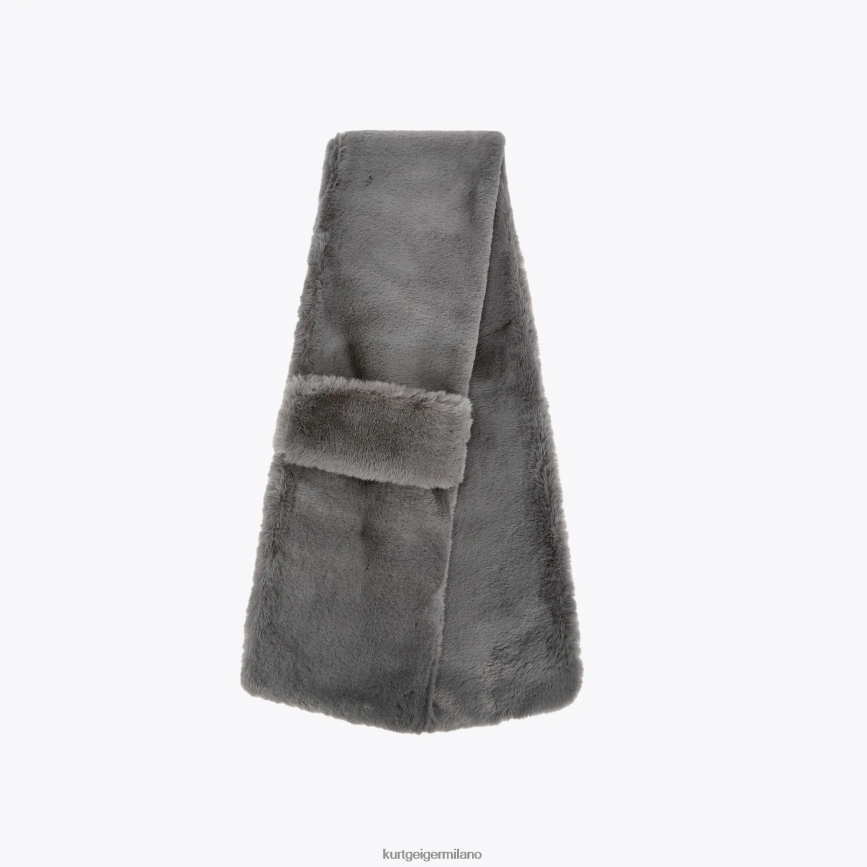 esso Kurt Geiger donne sciarpa con papavero londinese grigio 8024FF511 | Accessori