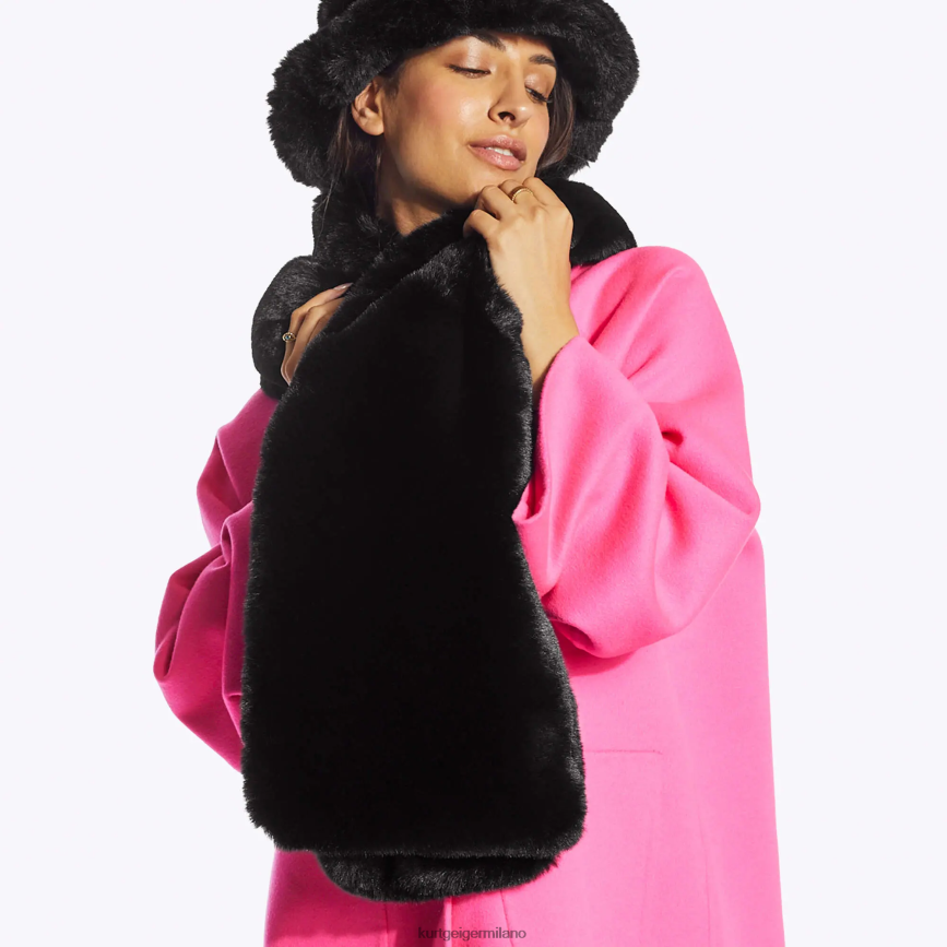 esso Kurt Geiger donne sciarpa con papavero londinese nero 8024FF510 | Accessori