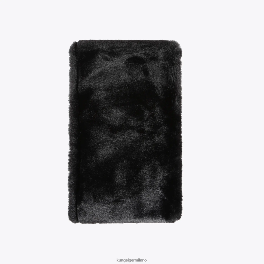 esso Kurt Geiger donne sciarpa con papavero londinese nero 8024FF510 | Accessori