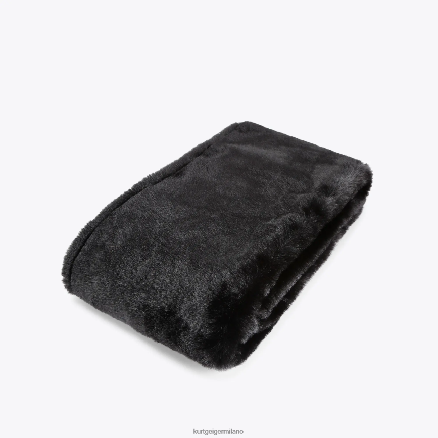 esso Kurt Geiger donne sciarpa con papavero londinese nero 8024FF510 | Accessori