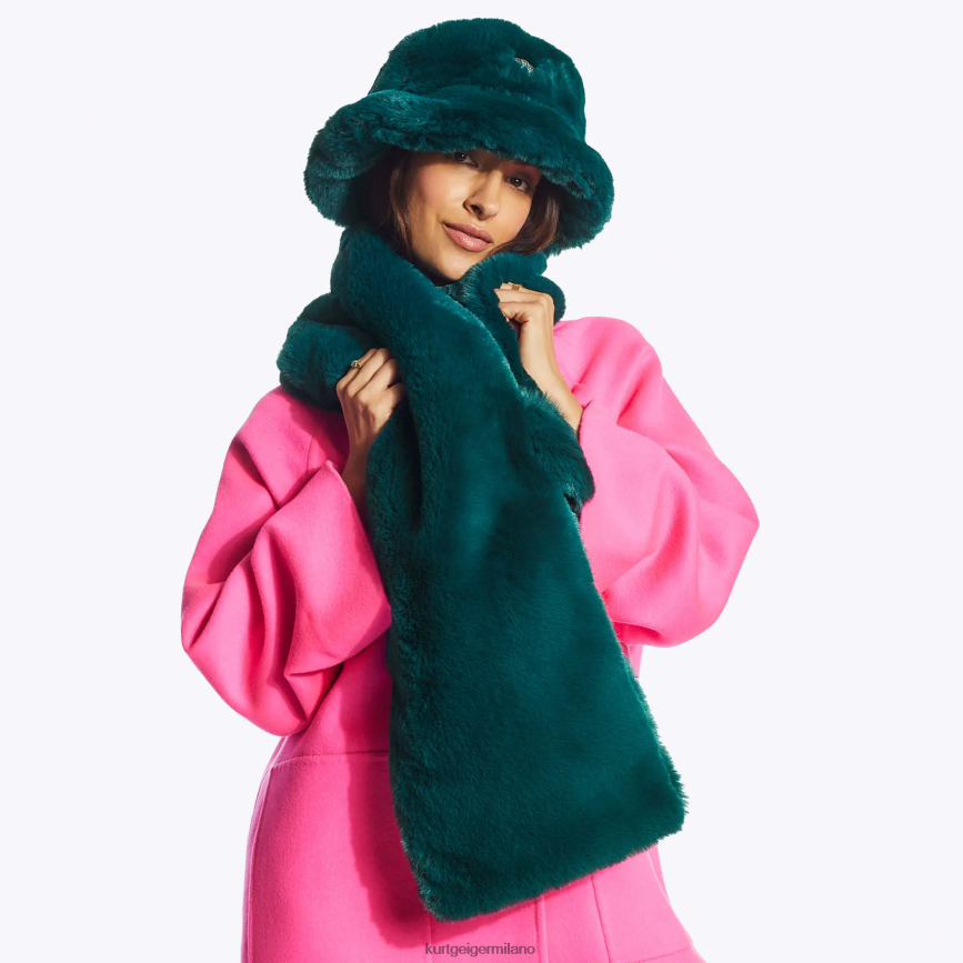 esso Kurt Geiger donne sciarpa con papavero londinese verde 8024FF512 | Accessori