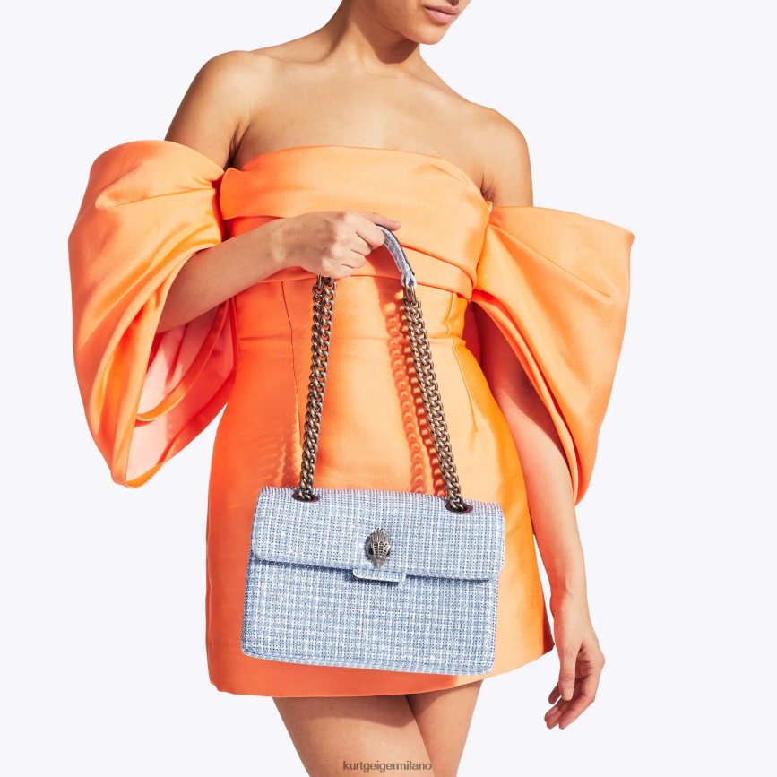 esso Kurt Geiger donne Borsa Kensington in tessuto London blu pallido 8024FF83 | borse