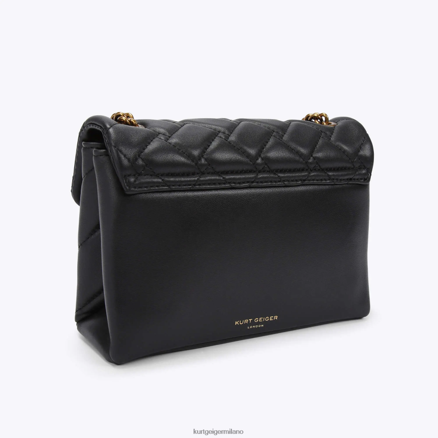 esso Kurt Geiger donne Borsa London Kensington media con occhiello combinazione nera 8024FF80 | borse