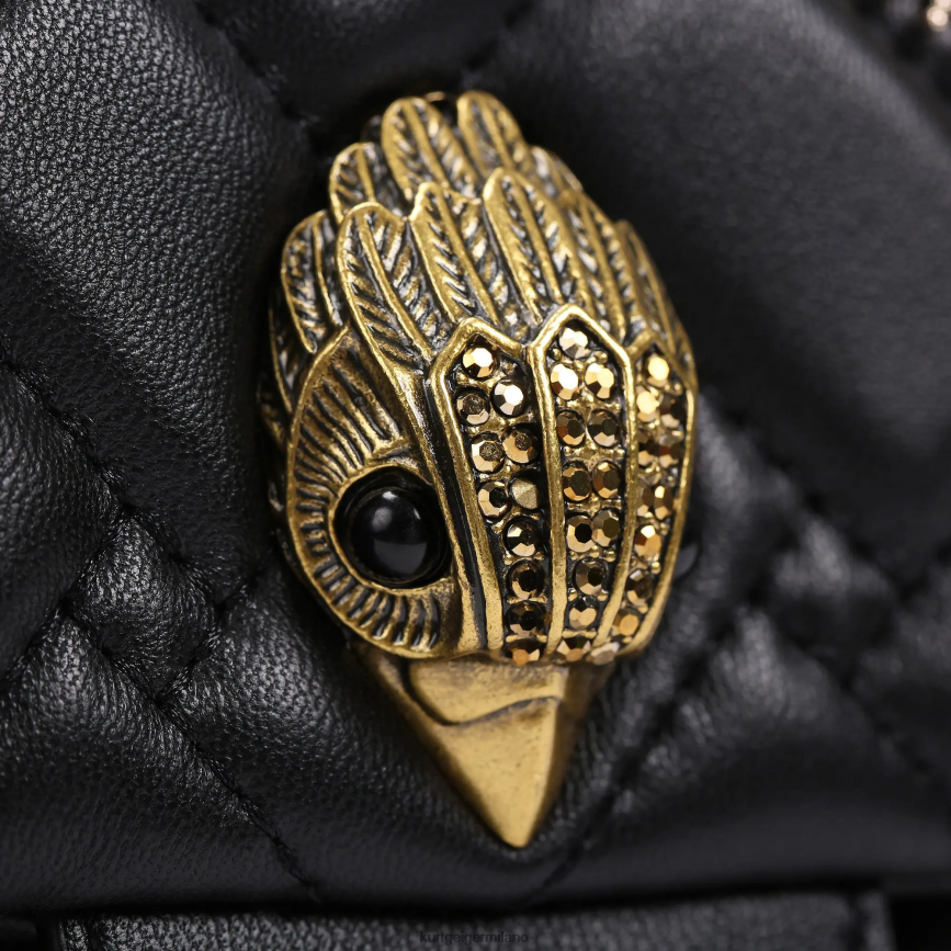 esso Kurt Geiger donne Borsa London Kensington media con occhiello combinazione nera 8024FF80 | borse