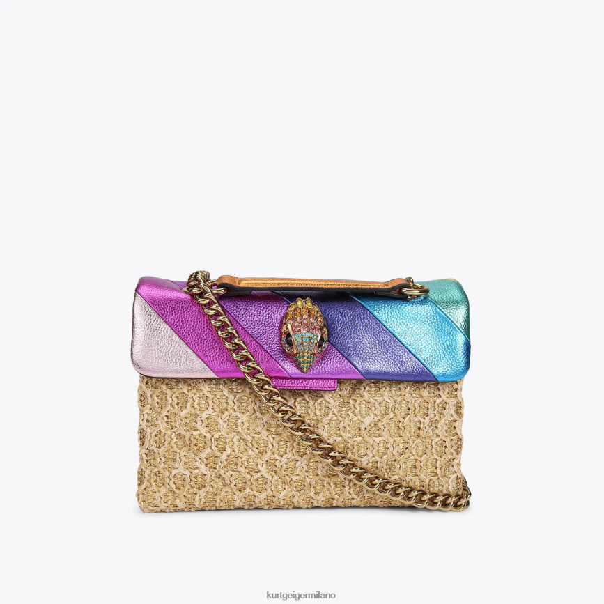 esso Kurt Geiger donne Borsa London in rafia Kensington multi/altro 8024FF16 | borse