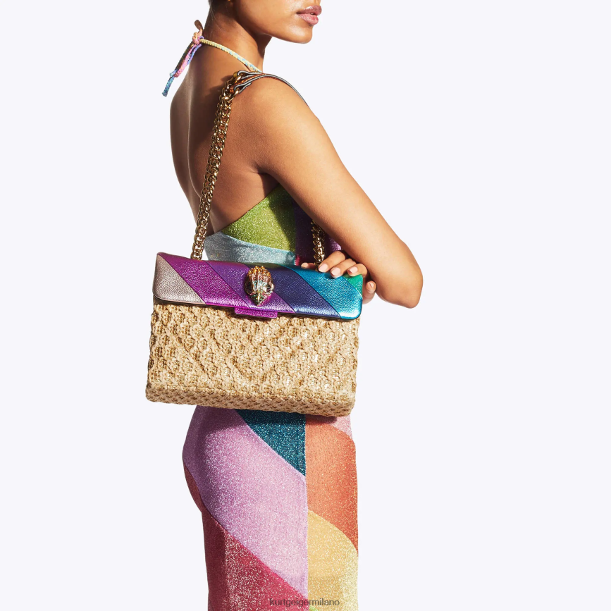 esso Kurt Geiger donne Borsa London in rafia Kensington multi/altro 8024FF16 | borse