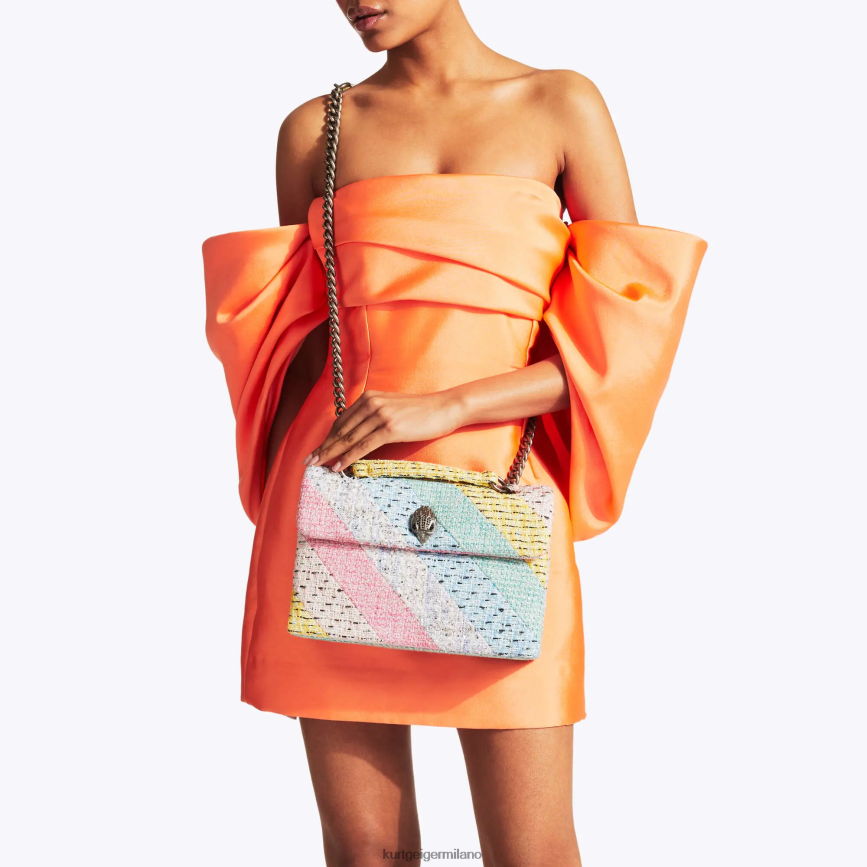 esso Kurt Geiger donne Borsa London in tweed Kensington multi/altro 8024FF8 | borse