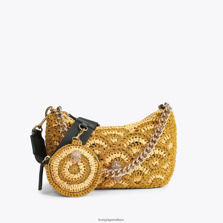 esso Kurt Geiger donne Borsa a tracolla multipla London all'uncinetto oro 8024FF471 | borse