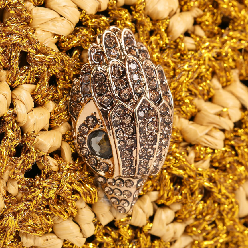 esso Kurt Geiger donne Borsa a tracolla multipla London all\'uncinetto oro 8024FF471 | borse