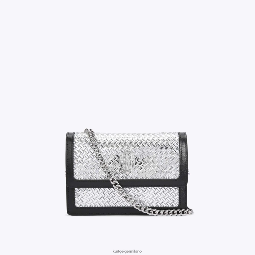 esso Kurt Geiger donne Borsa a tracolla piccola London Shoreditch combinazione argento 8024FF129 | borse