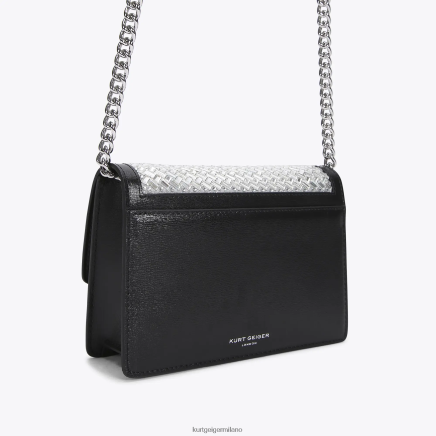 esso Kurt Geiger donne Borsa a tracolla piccola London Shoreditch combinazione argento 8024FF129 | borse
