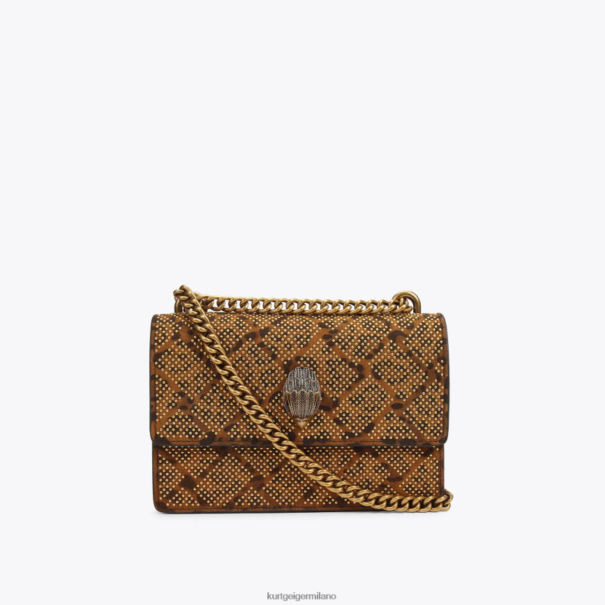esso Kurt Geiger donne Borsa a tracolla piccola London Shoreditch combinazione marrone scuro 8024FF138 | borse