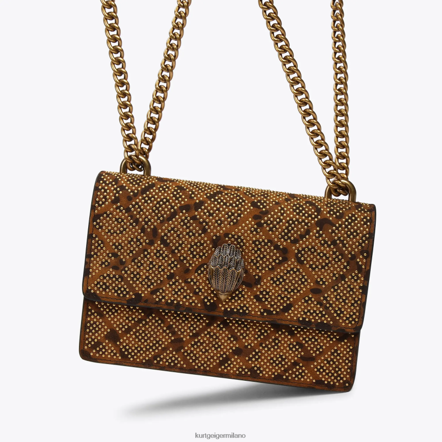 esso Kurt Geiger donne Borsa a tracolla piccola London Shoreditch combinazione marrone scuro 8024FF138 | borse