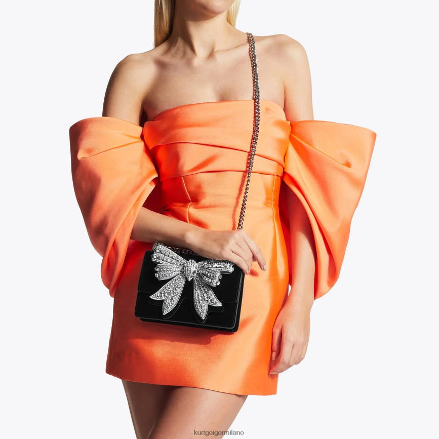 esso Kurt Geiger donne Borsa a tracolla piccola London Shoreditch nero bianco 8024FF124 | borse