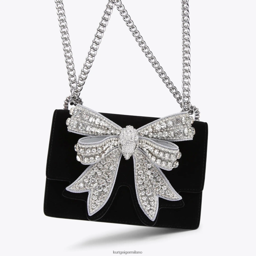 esso Kurt Geiger donne Borsa a tracolla piccola London Shoreditch nero bianco 8024FF124 | borse