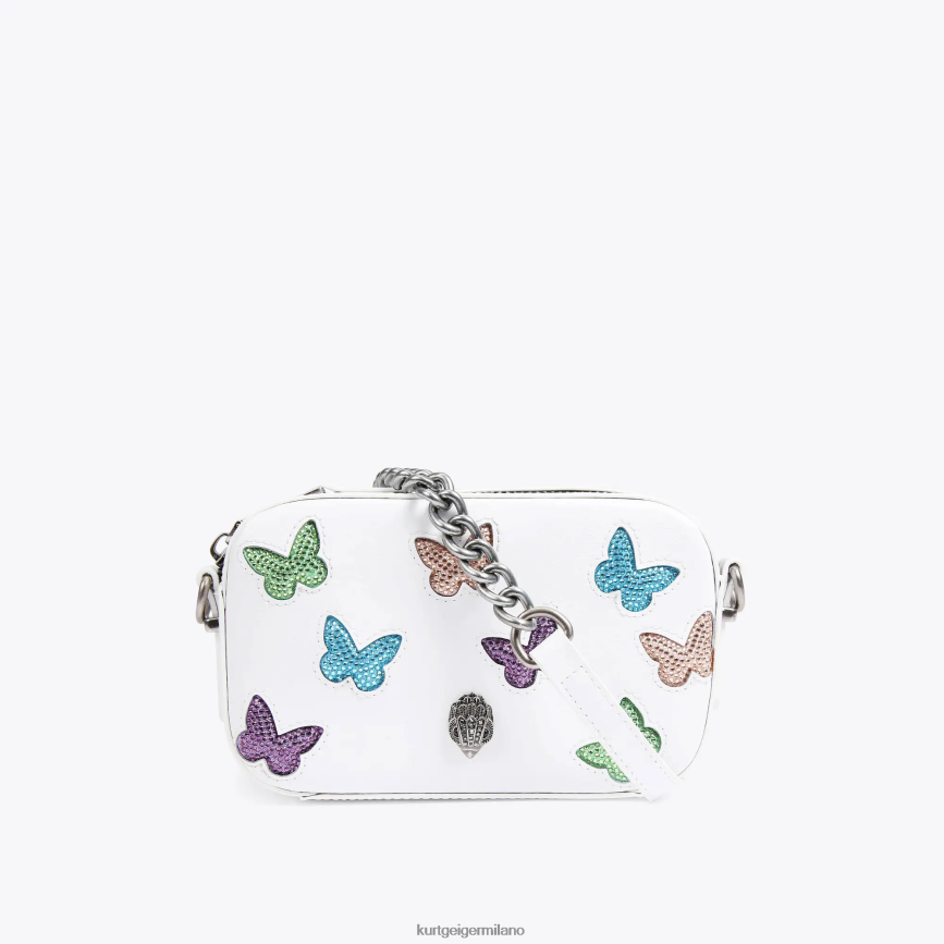 esso Kurt Geiger donne Borsa fotografica piccola London a farfalla pettine bianco 8024FF213 | borse