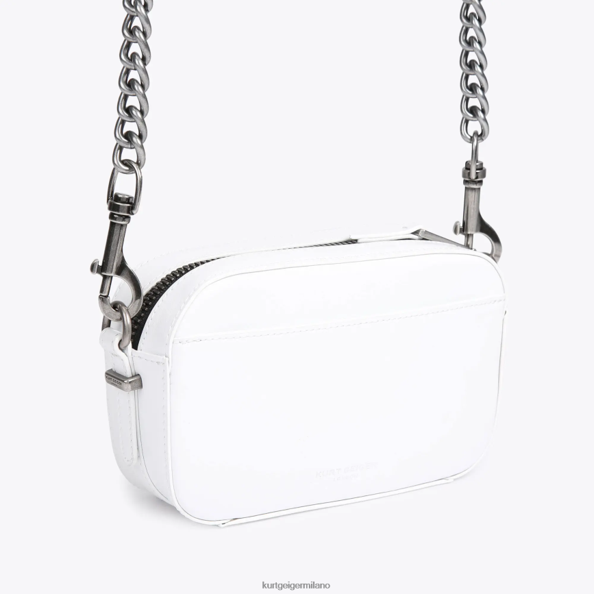 esso Kurt Geiger donne Borsa fotografica piccola London a farfalla pettine bianco 8024FF213 | borse