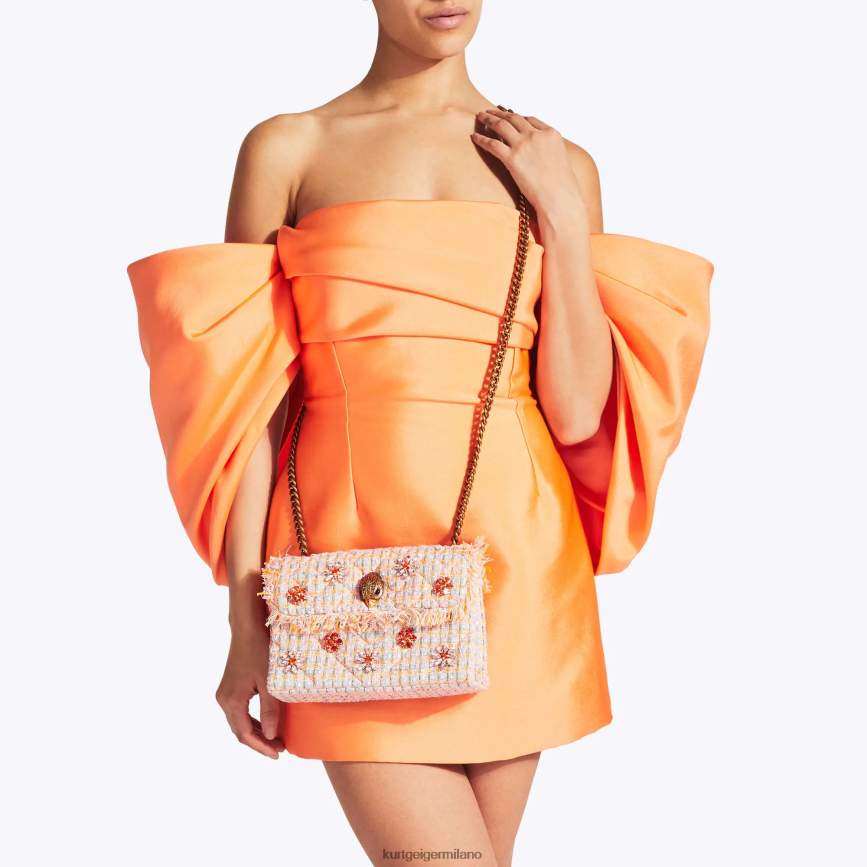 esso Kurt Geiger donne Borsa kensington media London in tweed arancia 8024FF11 | borse