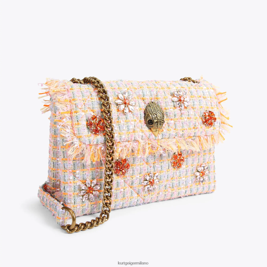 esso Kurt Geiger donne Borsa kensington media London in tweed arancia 8024FF11 | borse